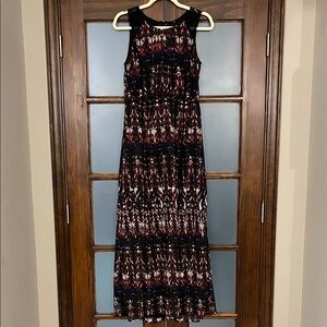 H&M Black and Red Patterned Maxi Dress